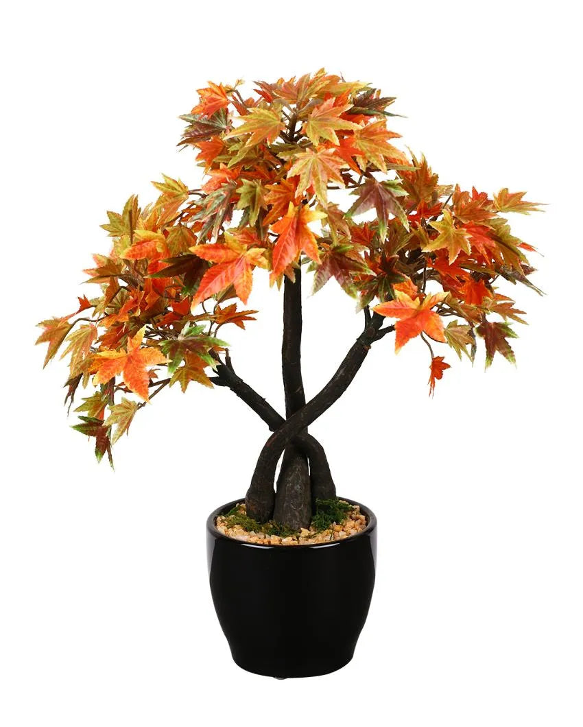 Japanese Maple Artificial Bonsai Plant with Ceramic Pot | 1.25 Feet