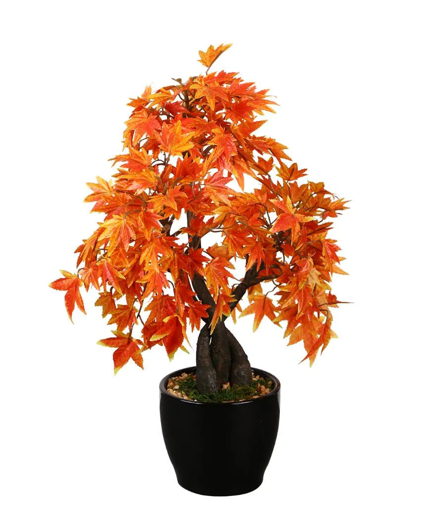 Japanese Maple Artificial Bonsai Plant with Ceramic Pot | 1.25 Feet