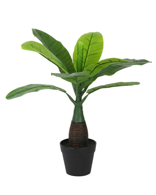 Banana Artificial Bonsai Plant with Plastic Pot | 18 inches