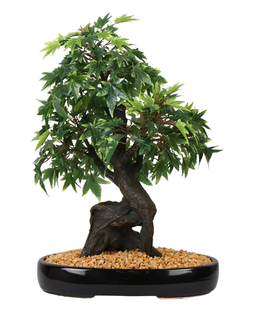 Japanese Maple Artificial Bonsai Plant with Ceramic Pot | 1.3 feet