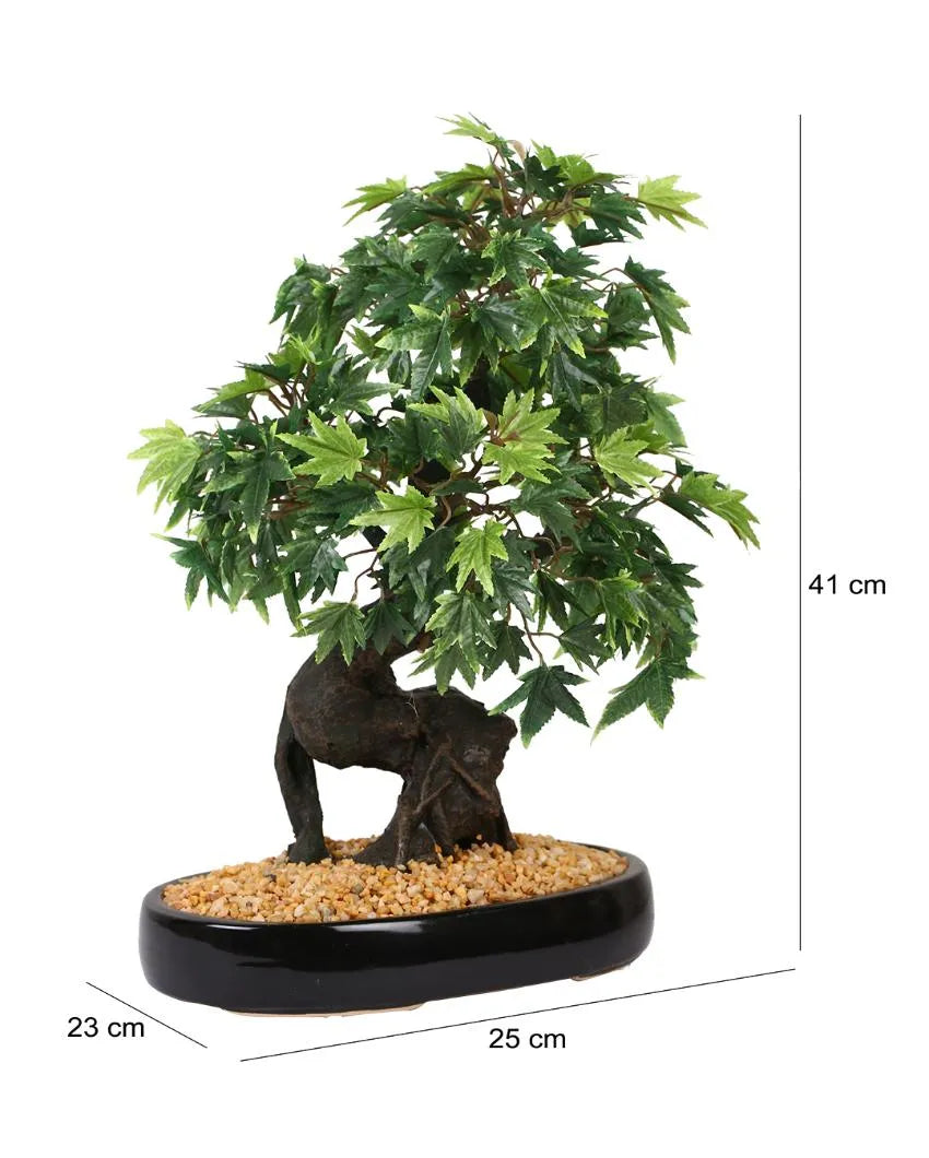 Japanese Maple Artificial Bonsai Plant with Ceramic Pot | 1.3 feet