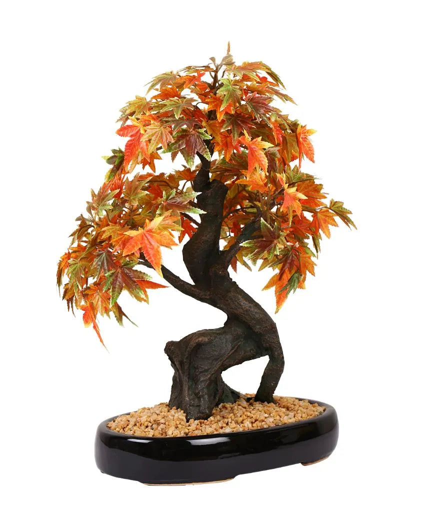 Japanese Maple Artificial Bonsai Plant with Ceramic Pot | 1.3 feet