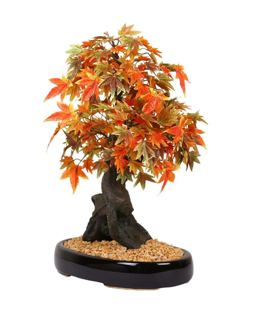 Japanese Maple Artificial Bonsai Plant with Ceramic Pot | 1.3 feet