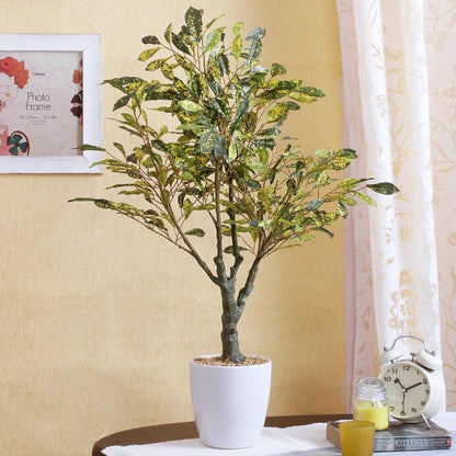 Croton Artificial Bonsai Plant with Ceramic Pot | 2.26 feet