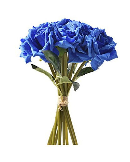 Radiant Artificial Plastic Rose Flower ( Images Not Given ) Blue