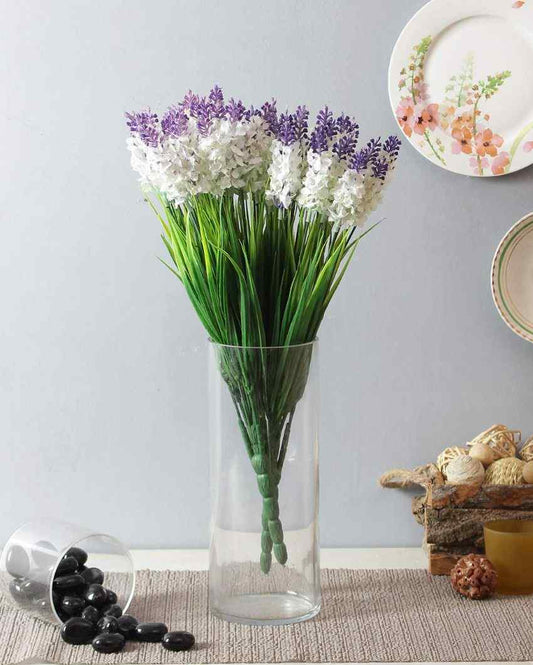 Lilac Artificial Flower Plastic Bunch ( Image not Given ) White