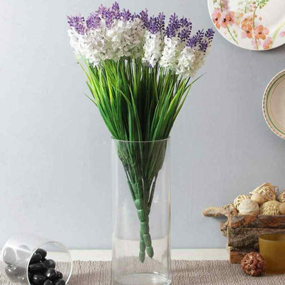 Lilac Artificial Flower Plastic Bunch ( Image not Given ) White