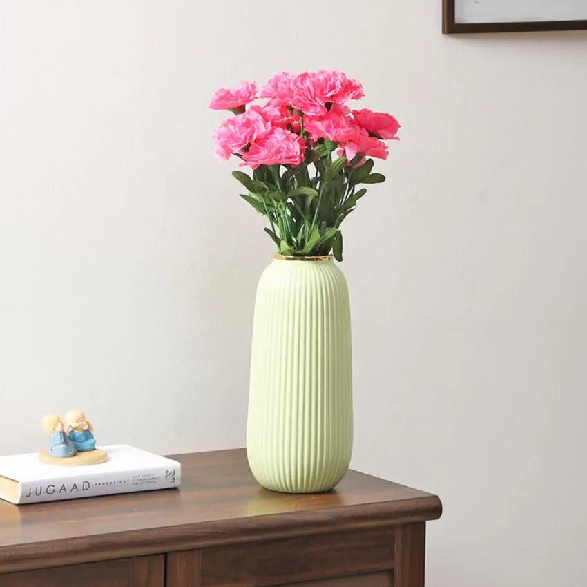 Artificial Carnation Bush Polyester Flower Pink