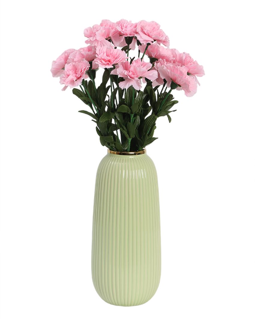 Artificial Carnation Bush Polyester Flower Light Pink