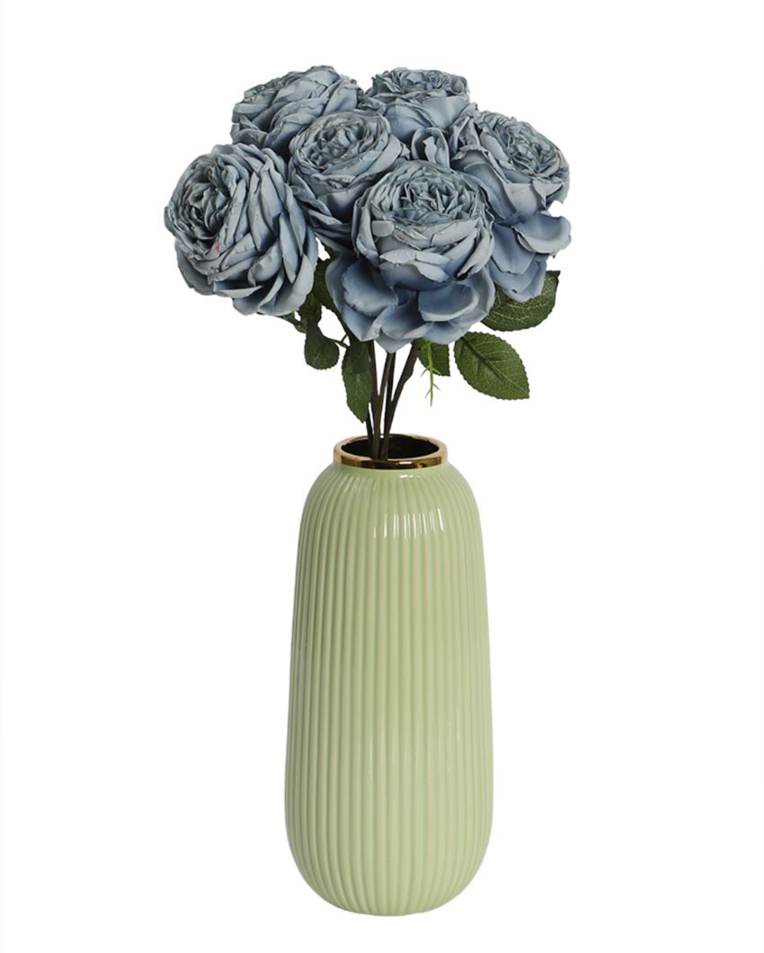 Decorative Polyester Dry Roses | Set Of 6 Grey