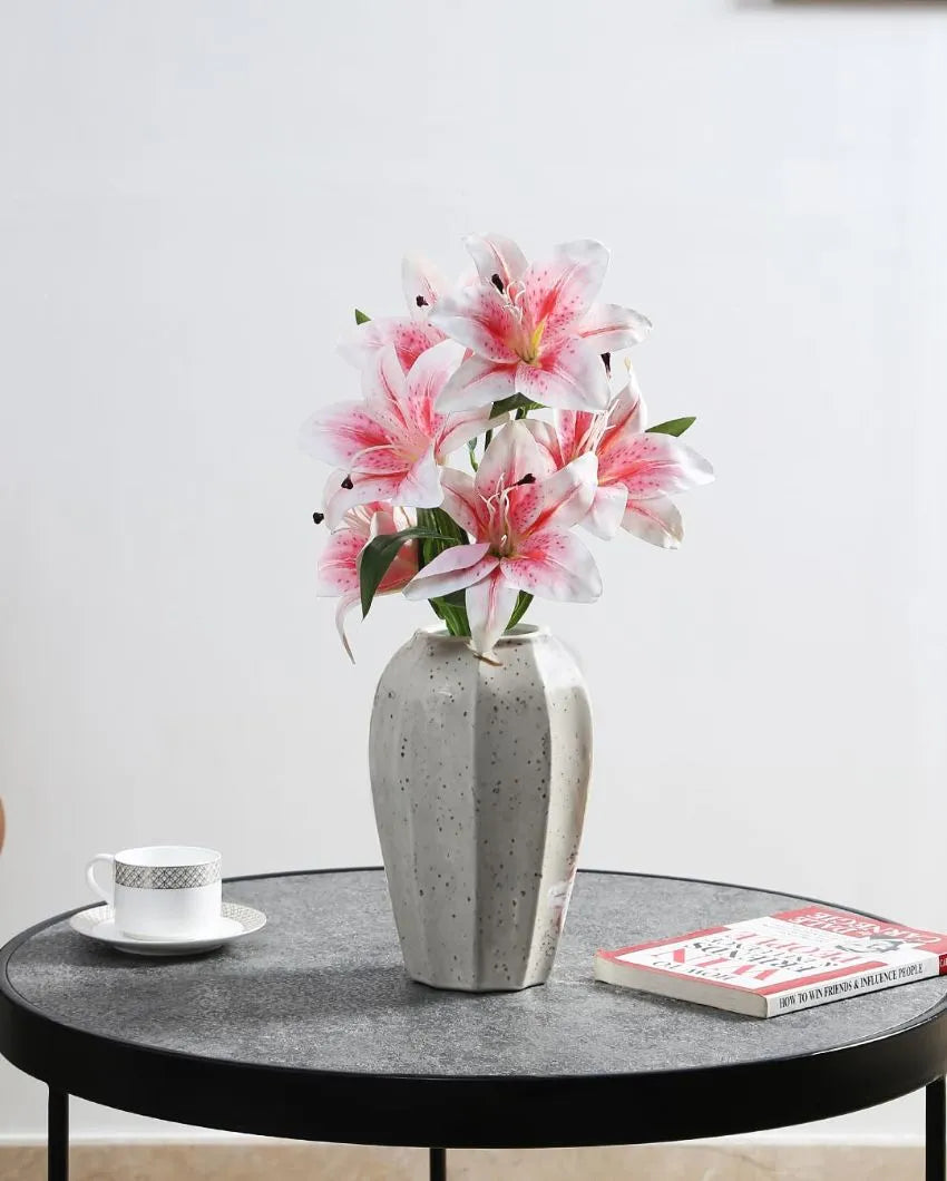 Artificial Plastic Lily Flora Bunch Baby Pink