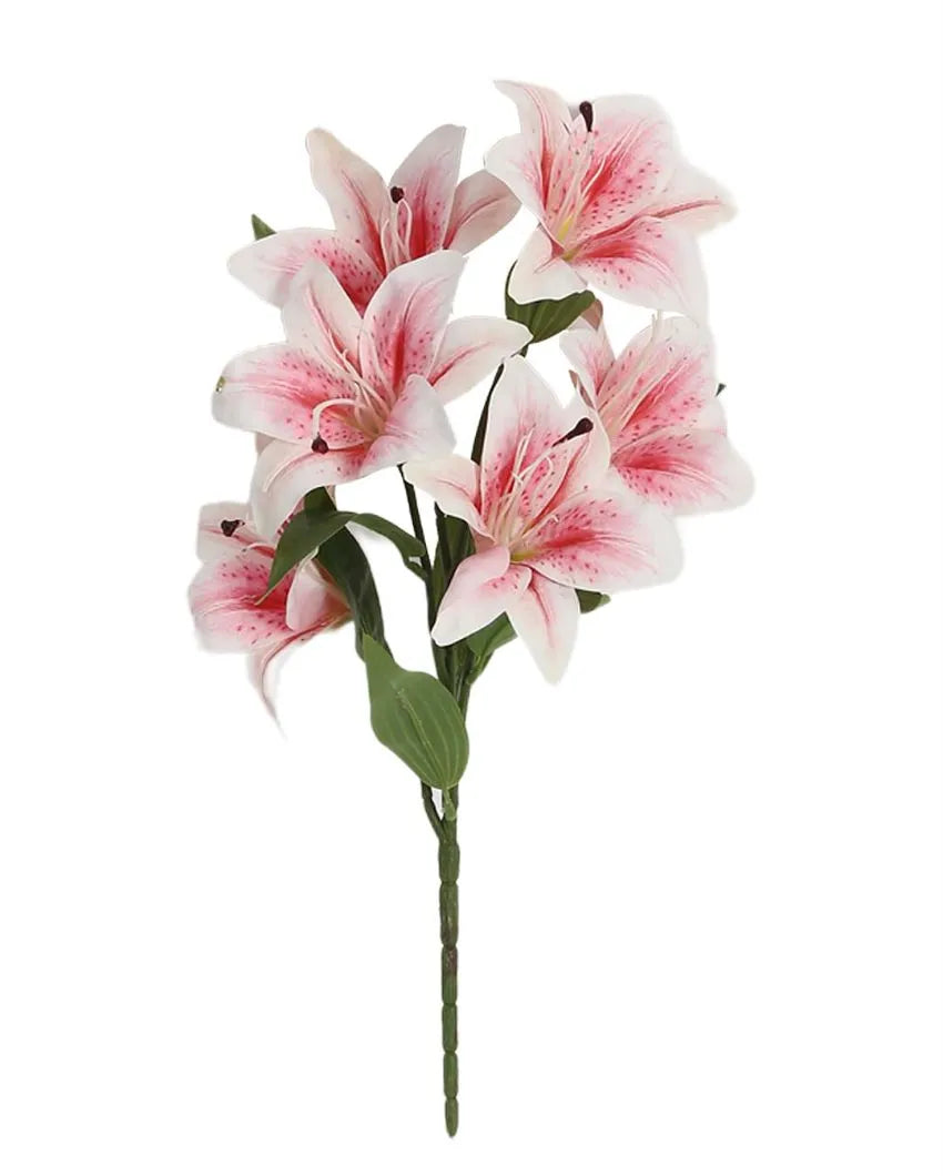 Artificial Plastic Lily Flora Bunch Baby Pink