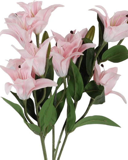 Artificial Plastic Lily Flora Bunch Light Pink