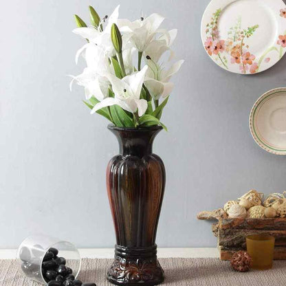 Artificial Plastic Lily Flora Bunch White