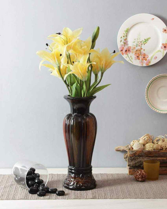 Artificial Plastic Lily Flora Bunch Yellow