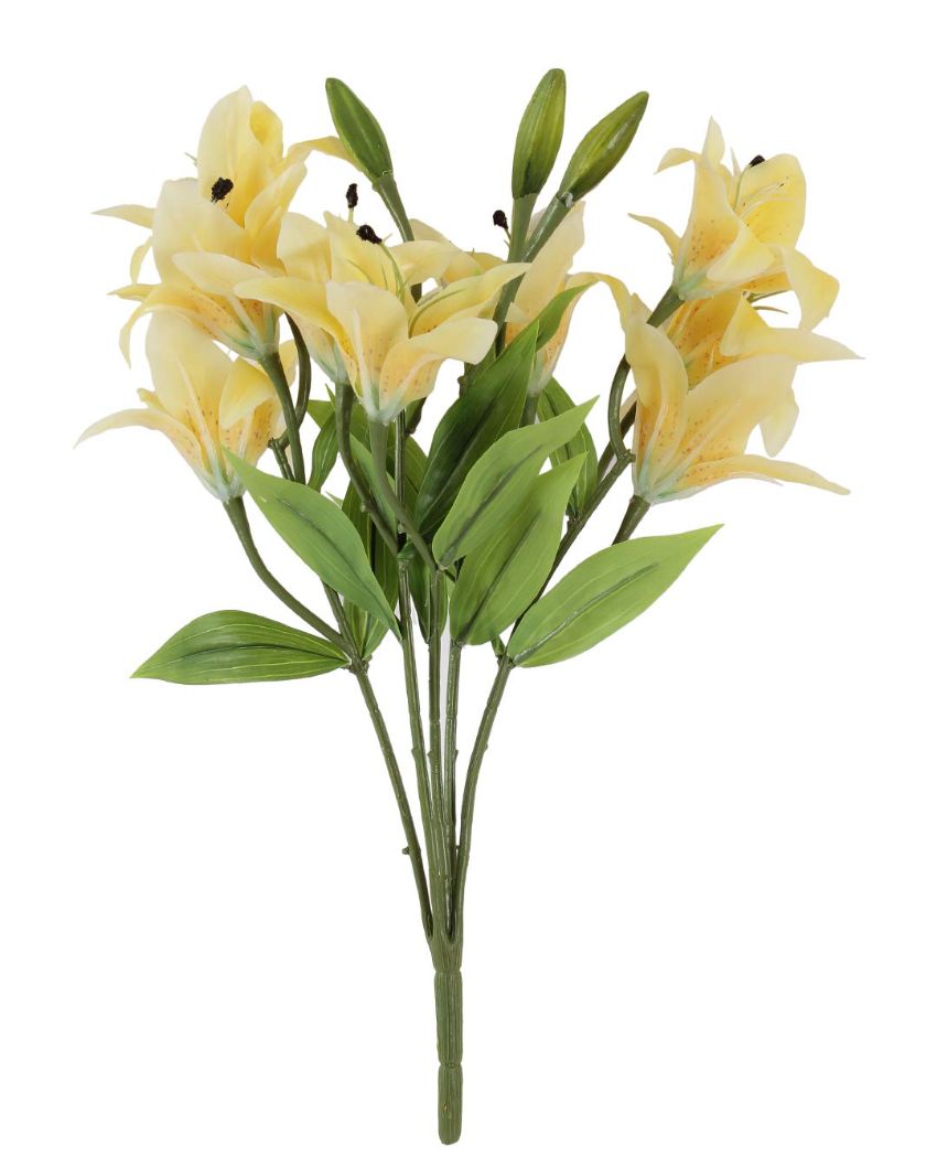 Artificial Plastic Lily Flora Bunch Yellow