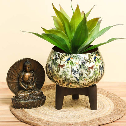 Trendy Table Planter with Wooden Stand | 8 Inches Default Title