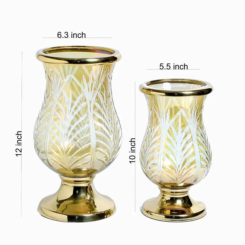 Sparkle Glass Pedestal Candle Holders | Set of 2 Default Title