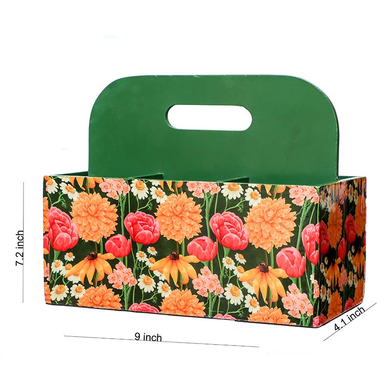 Green Roses And Chamomile Cutlery Holder Default Title