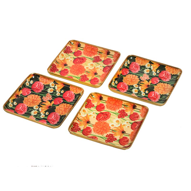 Square Roses And Chamomile Coaster | Set Of 4 Default Title