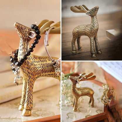 Beautiful Golden Shade Deer Showpiece | Set of 2 | 4 x 2 x 6 inches