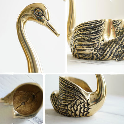 Beautiful Golden Shade Swans Showpiece | Pack of 2