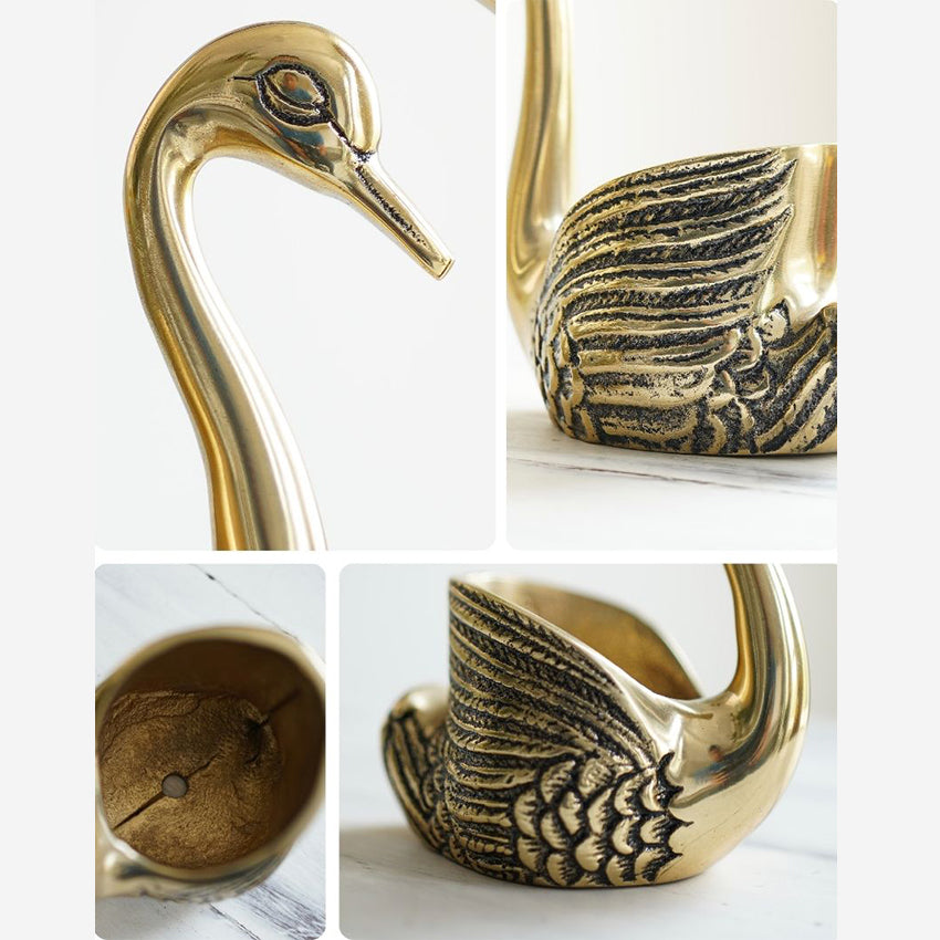 Beautiful Golden Shade Swans Showpiece | Pack of 2