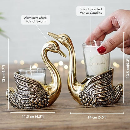 Beautiful Golden Shade Metal Swan Gift Set | Pack of 5