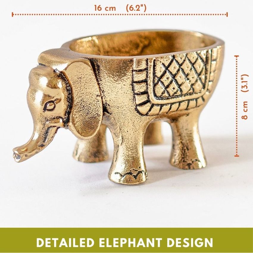 Beautiful Golden Design Elephant Planter | 3 x 6 inches