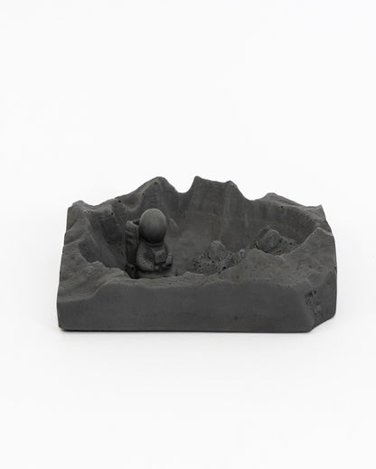 Futuristic Unique Design Astronauts Cave Concrete Ashtray | 5 x 4 x 1 inches