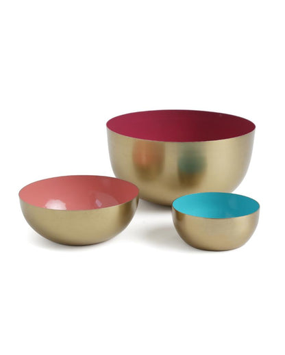 Multicolor Iron Bowls | Set of 3