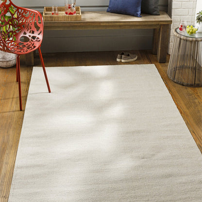 EcoFriendly Acacia Handmade Woven Recycled PET Yarn Carpet | Cream