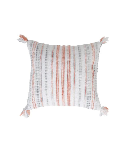 Woven Cushion Cover With Tassels | 17.5 x 17.5 inches