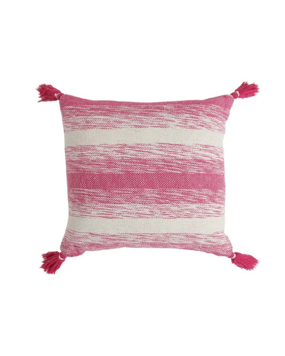 Pink Fuchsia Hand Woven Cushion Cover | 17 x 17 inches