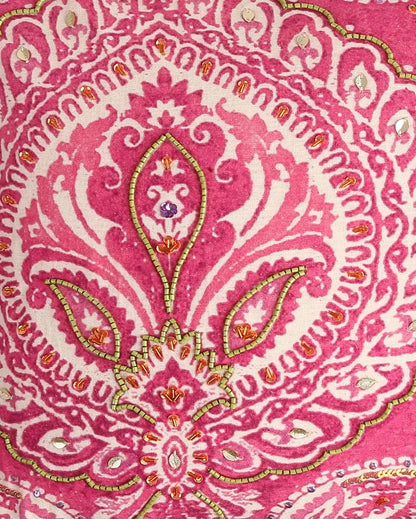 Dynamic Paisley Cushion Cover | 18 x 18 inches Pink