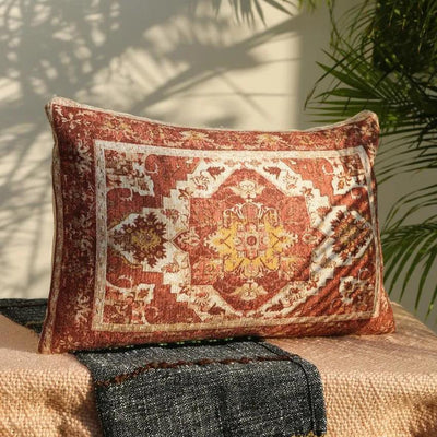 Carpet Design Cushion Cover With Filler | 15.5 x 23 x 12 inches