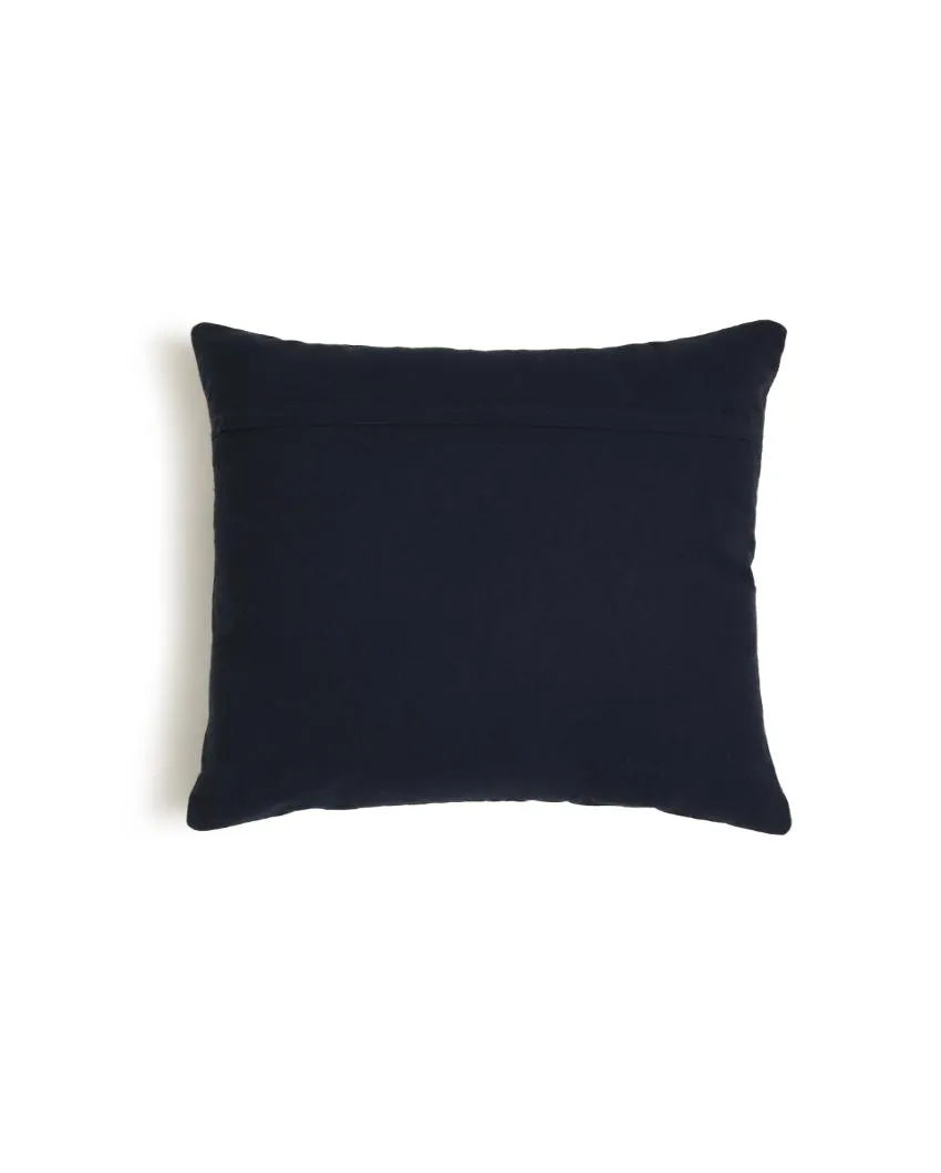 Blue Embroidered & Embellished Cushion Cover | 16 x 16 inches