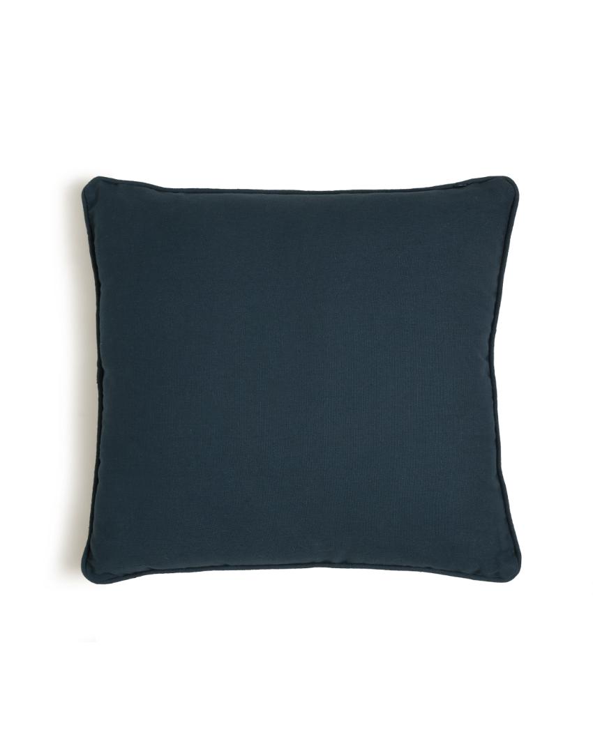 Blue Hand Beaded Cushion Cover | 18 x 18 inches