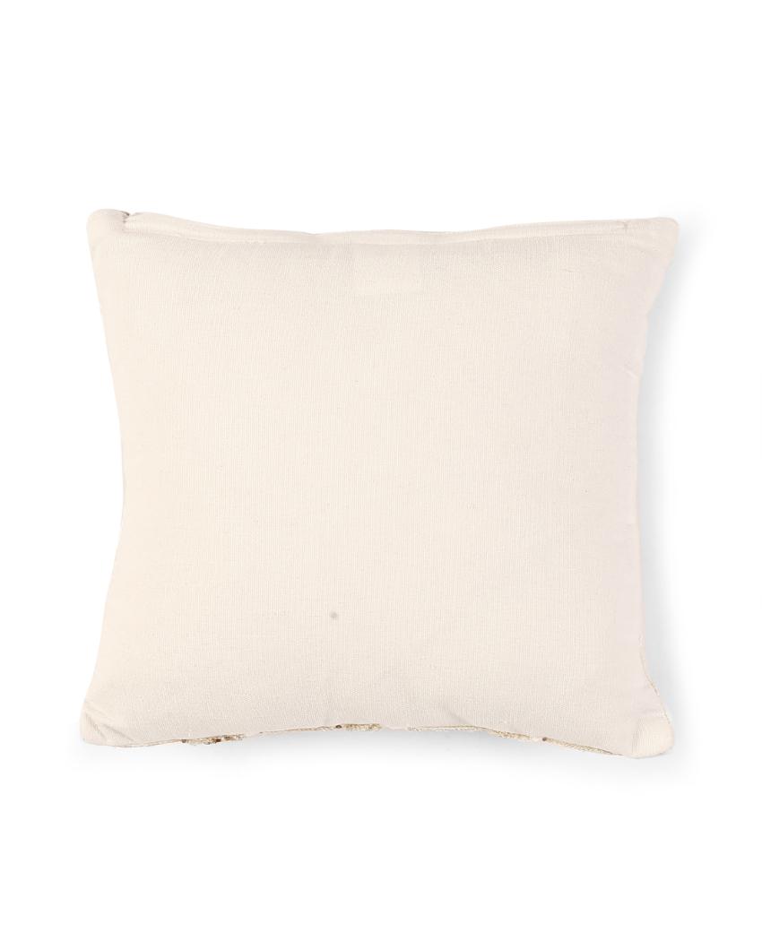 Ivory Embellished And Embroidered Cushion Cover | 12 x 12 inches