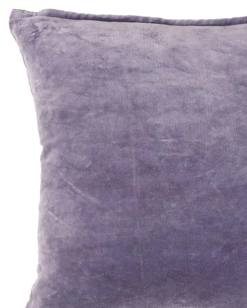 Lavender Cotton Velvet Cushion Cover | 16 x 16 inches