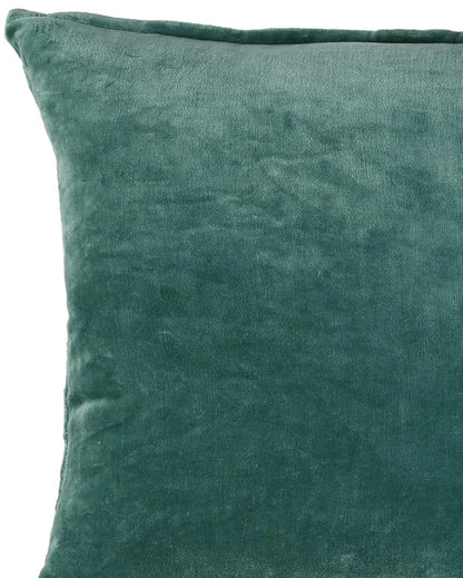 Sea Green Cotton Velvet Cushion Cover | 16 x 16 inches