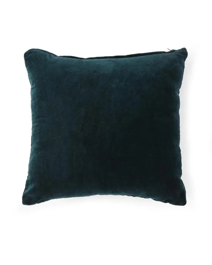 Teal Cotton Velvet Cushion Cover | 16 x 16 inches