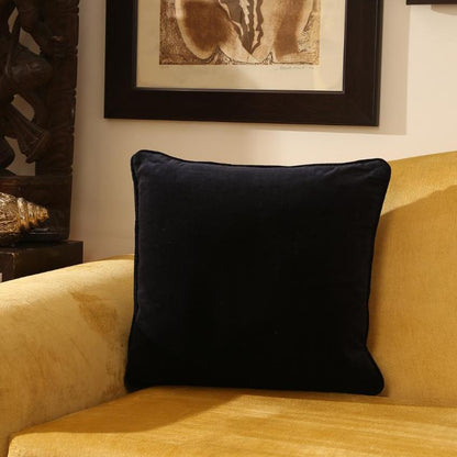 Navy Blue Cotton Velvet Cushion Cover | 18 x 18 inches