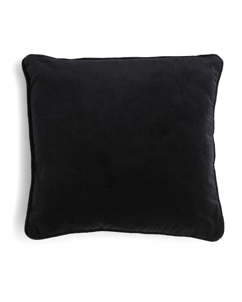 Navy Blue Cotton Velvet Cushion Cover | 18 x 18 inches