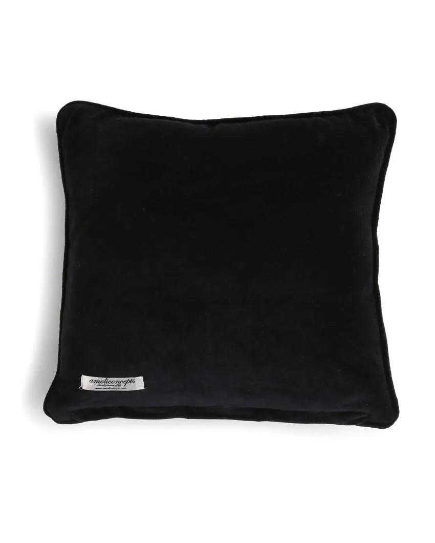 Navy Blue Cotton Velvet Cushion Cover | 18 x 18 inches