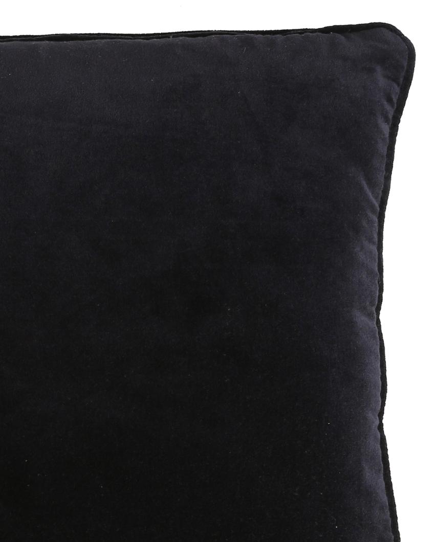 Navy Blue Cotton Velvet Cushion Cover | 18 x 18 inches