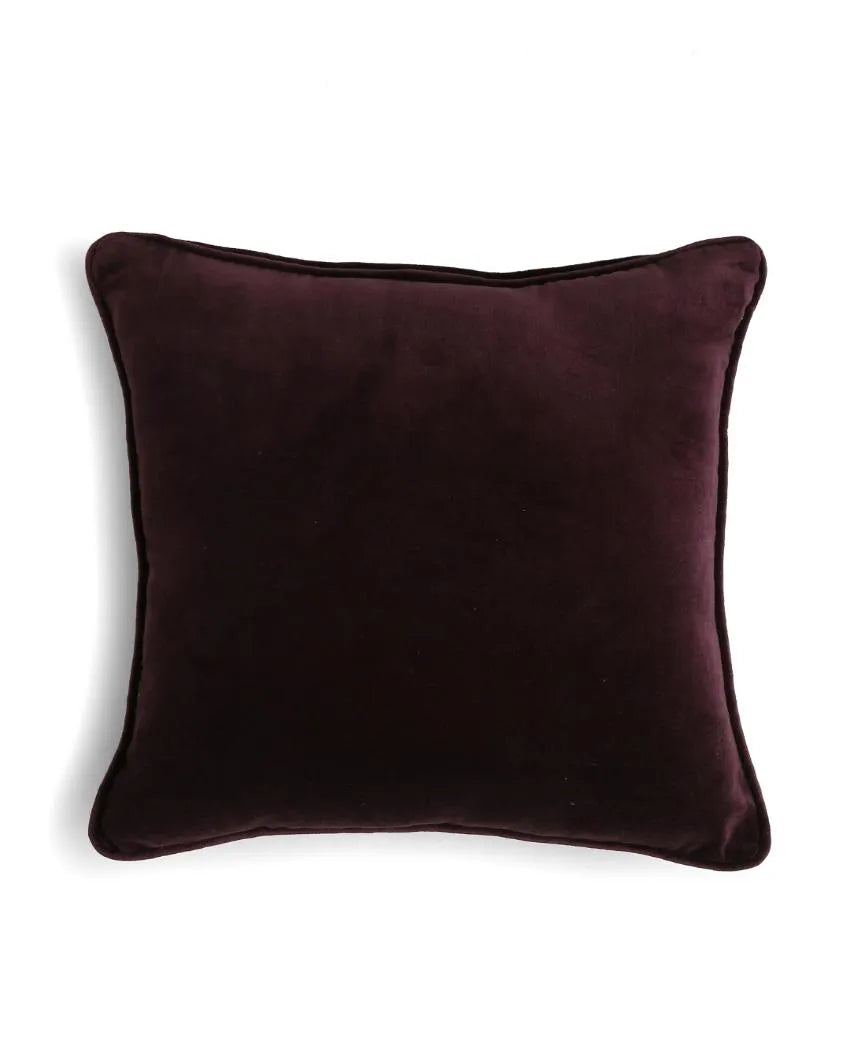 Purple Cotton Velvet Cushion Cover | 18 x 18 inches