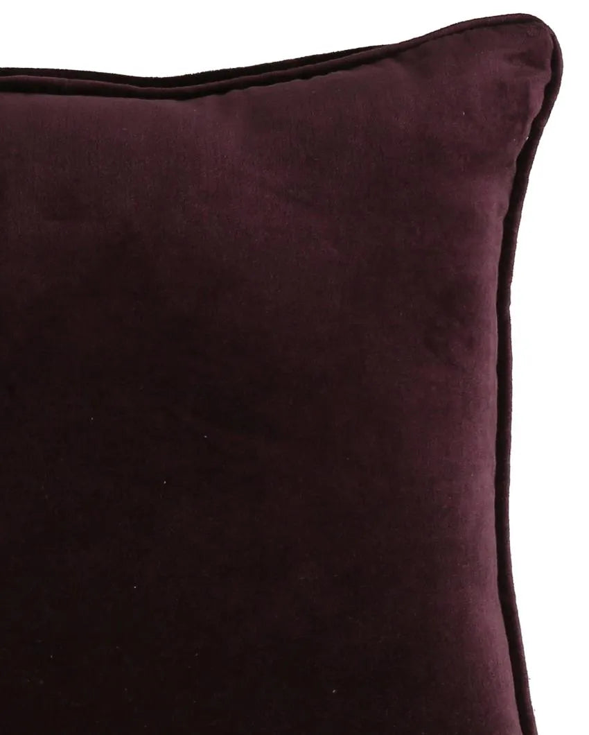 Purple Cotton Velvet Cushion Cover | 18 x 18 inches