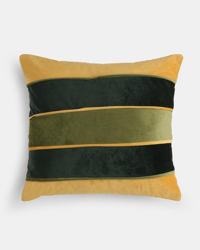 Green & Yellow Piping Cushion Cover  | 17 x 17 inches