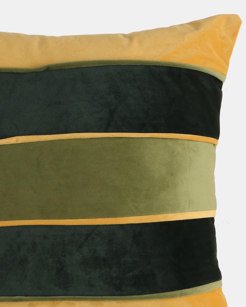 Green & Yellow Piping Cushion Cover  | 17 x 17 inches